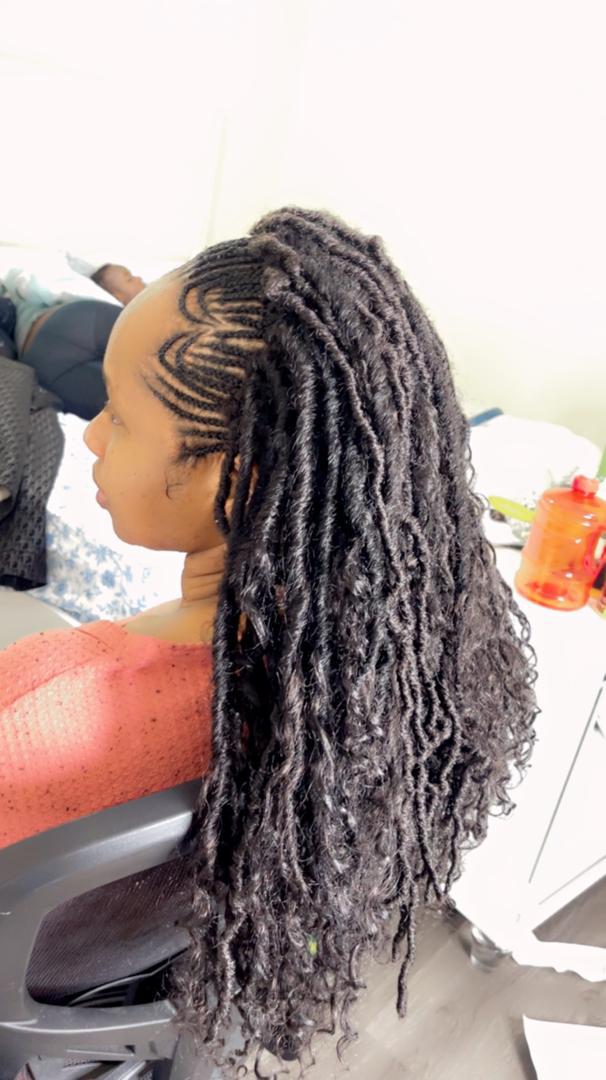 Portrait with a sleek bob installation